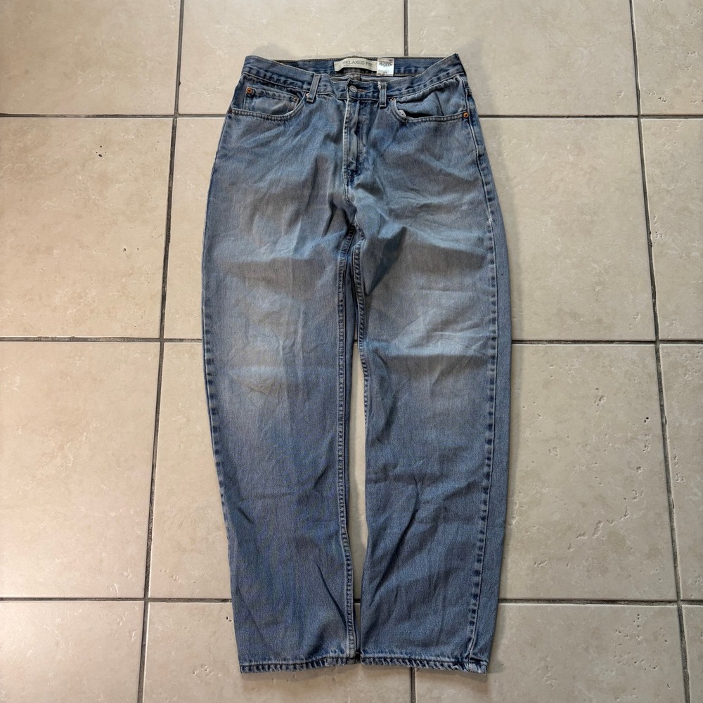 Levis 550 Relaxed Fit Light Wash Denim Jeans Mens 33x34 Vintage Style